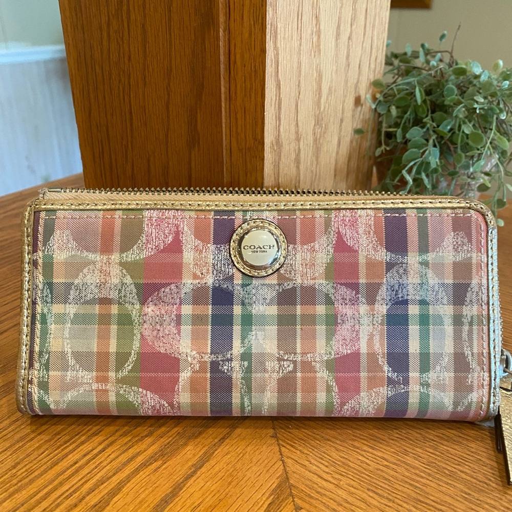 Coach Multicolor Plaid Women's Wallet